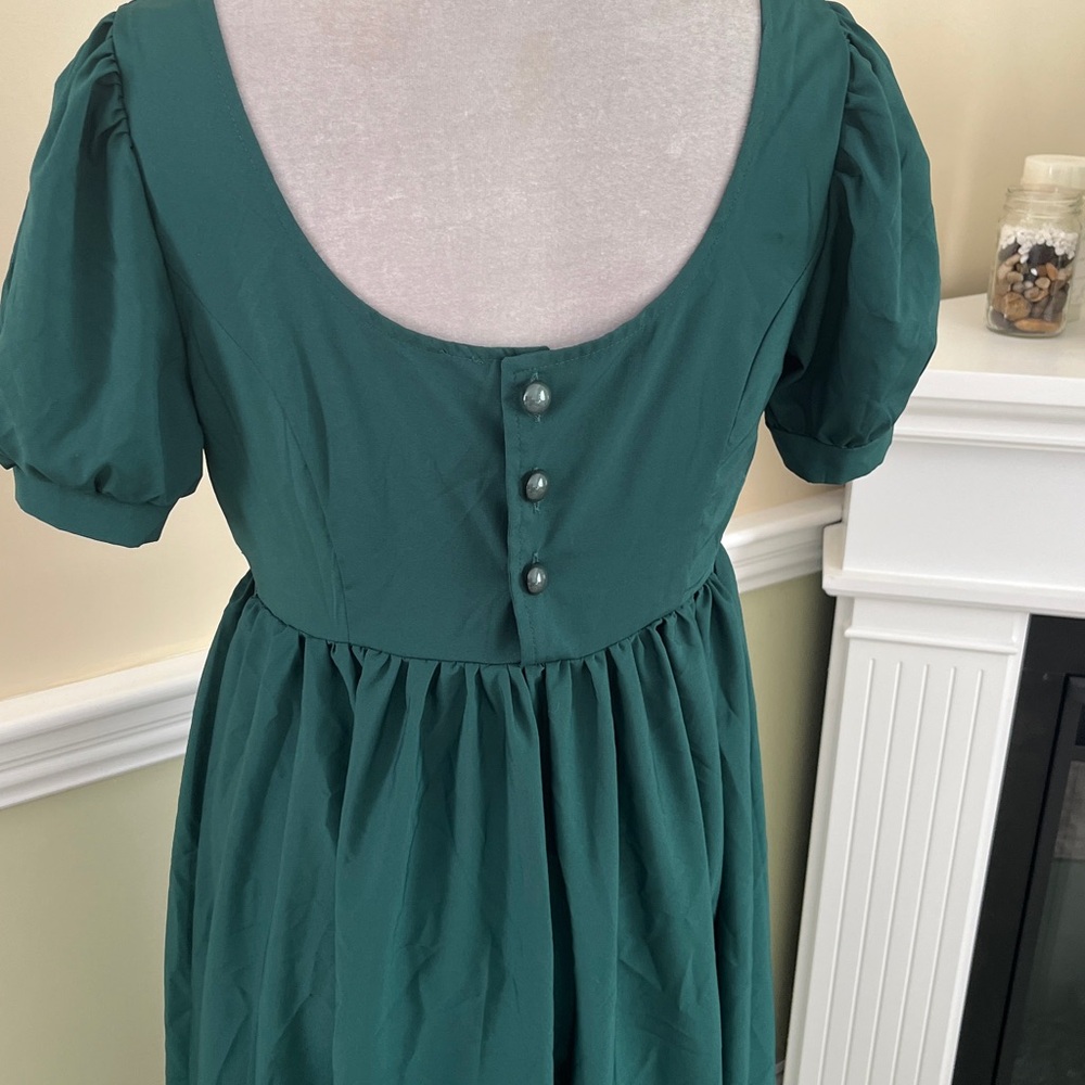 Green Square Neck Maxi Dress M Nwot - image 6